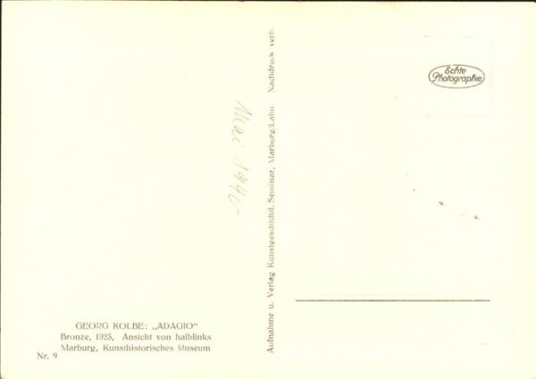 Kuenstlerkarte Georg Kolbe Adagio – Bild 2