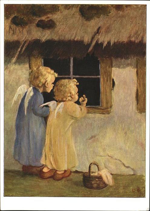 Kuenstlerkarte M Schönermark Freu dich das Christkind