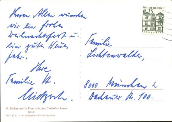 Kuenstlerkarte M Schönermark Freu dich das Christkind – Bild 2