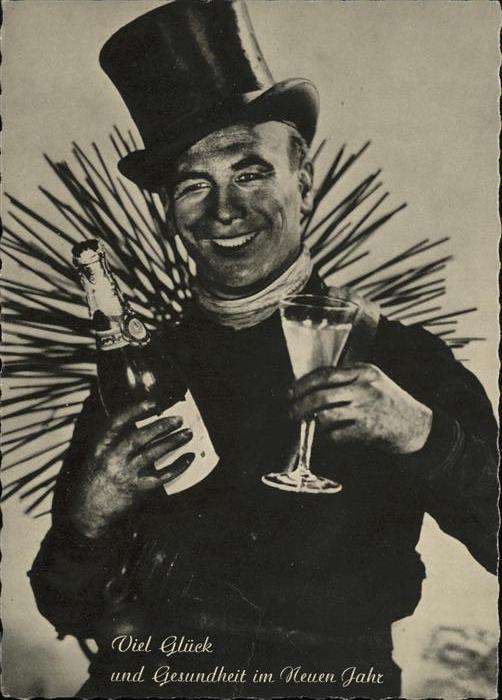 Neujahr Schornsteinfeger Sekt