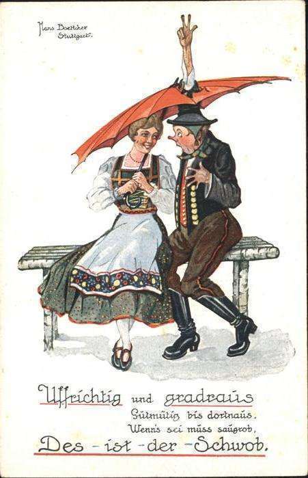 Kuenstlerkarte Hans Boettcher Tracht