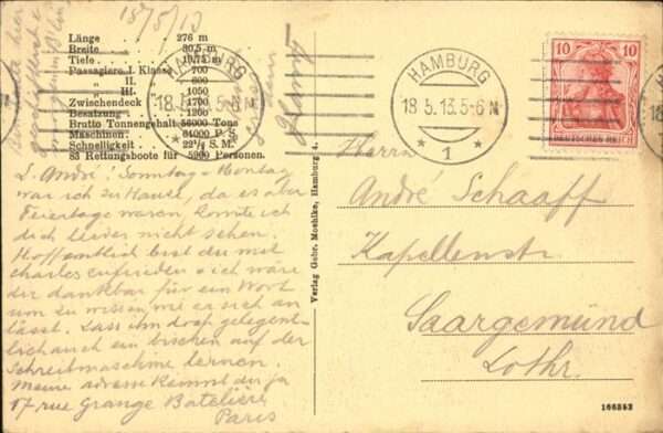 Schiffe Ships Navires Hamburg Amerika Linie – Bild 2