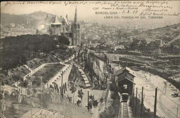 Barcelona Cataluna Linea del Funicular del Tibidabo