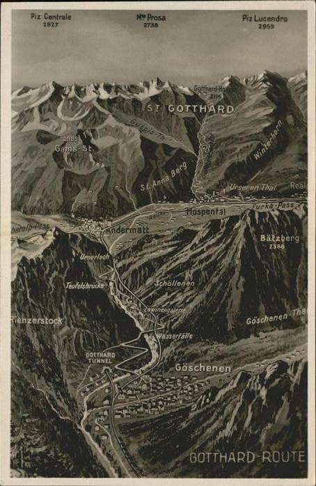 Goeschenen Fliegeraufnahme  Gotthard Route