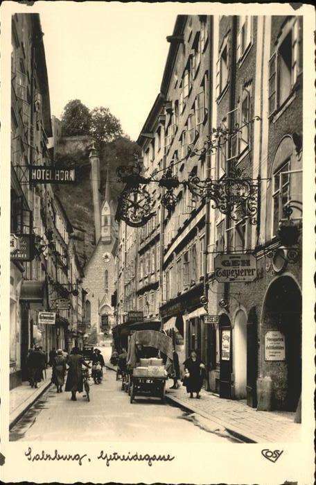 Salzburg Oesterreich Getreidegasse Hotel Horn