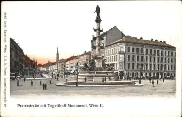 Wien Praterstrasse Tegetthoff Monument