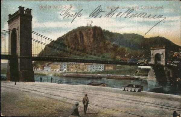 Bodenbach-Tetschen Boehmen Kettenbrücke Schäferwand