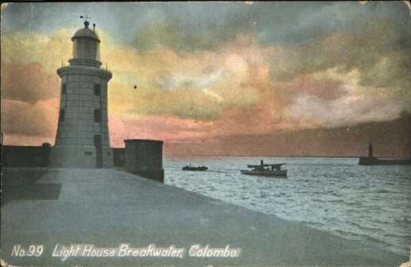 Colombo Ceylon Sri Lanka LightHouse Breakwater