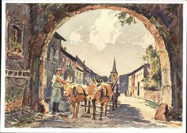 Berus Saar Aquarell Karl Graf Künstlerkarte