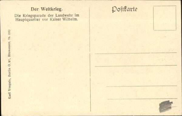 Pickelhaube Kriegsparade Lanwehr Hauptquartier vor – Bild 2