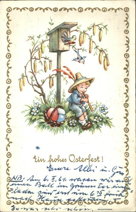 Ostern Easter Paques Flöte Vogel Eier