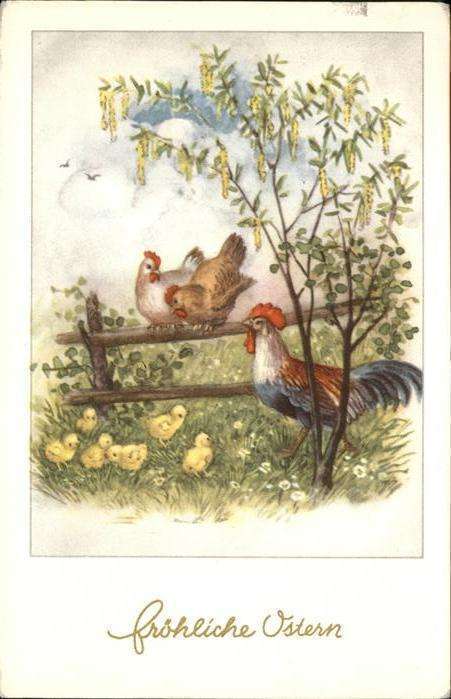 Ostern Easter Paques Hühner