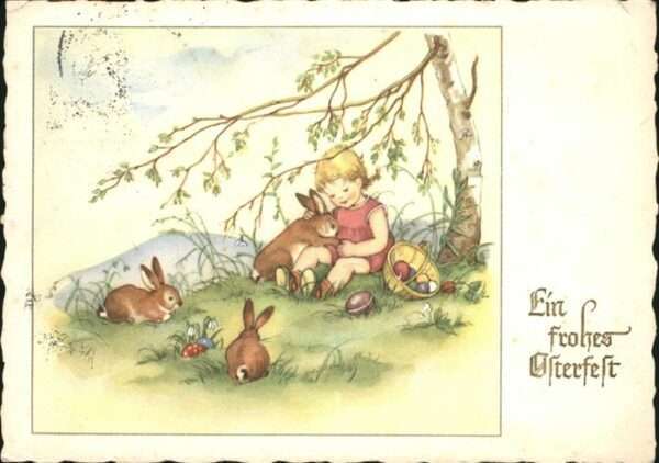 Ostern Easter Paques Hase Kind