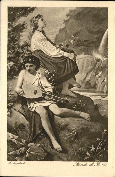 Kuenstlerkarte Anselm Feuerbach Gitarre
