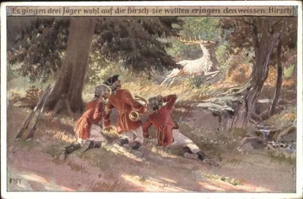 Jagd weisser Hirsch Trompete