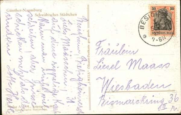 Kuenstlerkarte Günther Naumburg Schwäbisches Städtchen – Bild 2