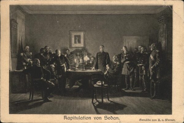 Kuenstlerkarte U v Werner Kapitulation von Sedan
