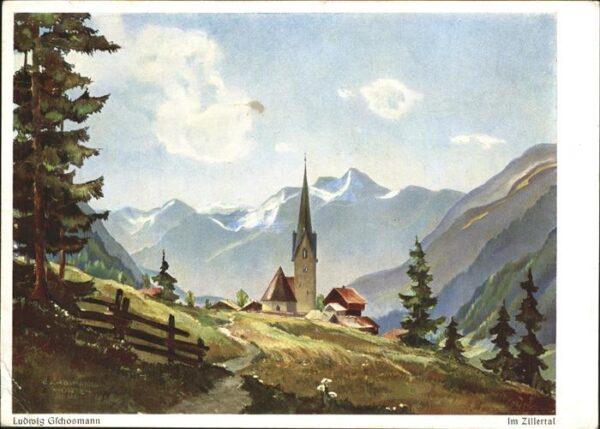 Kuenstlerkarte Ludwig Gschosmänn Zillertal