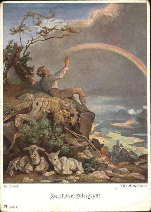 Ostern Easter Paques Regenbogen Schafe Künstler Traub
