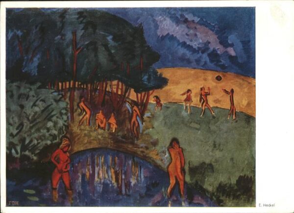 Kuenstlerkarte E Heckel Ballspiele