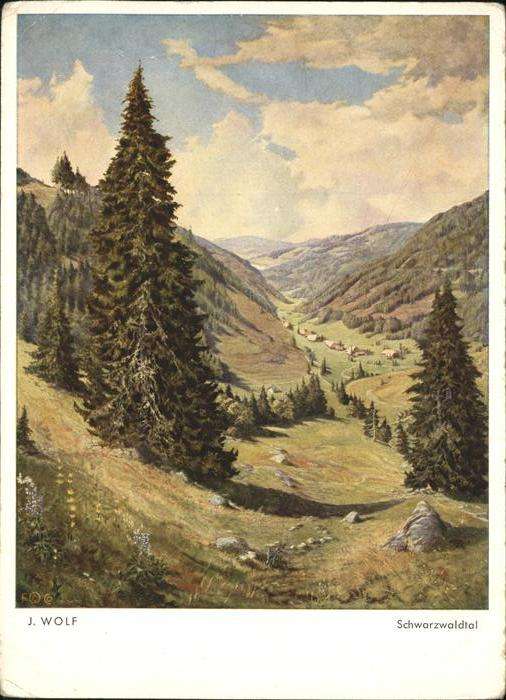 Kuenstlerkarte J Wolf Schwarzwaldtal
