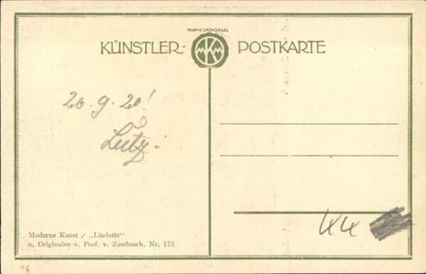 Kuenstlerkarte Zumbusch Liselotte Nr 173 – Bild 2