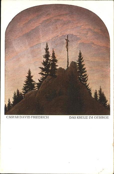 Kuenstlerkarte Caspar David Friedrich Das Kreuz im Geb