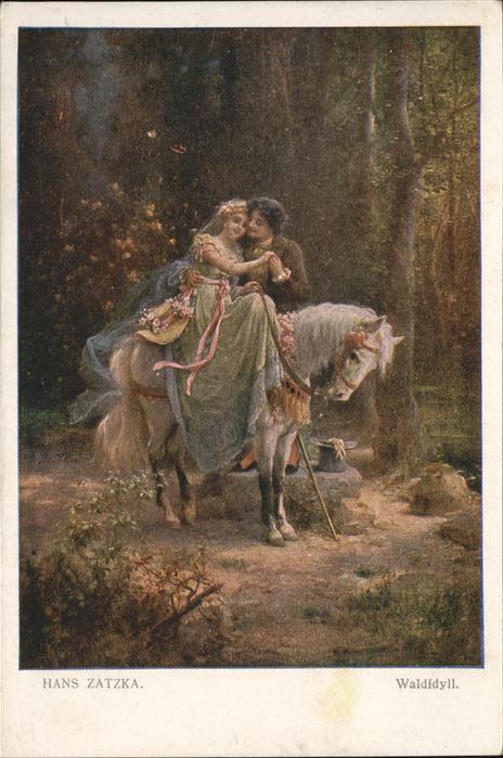 Kuenstlerkarte Hans Zatzka Pferd