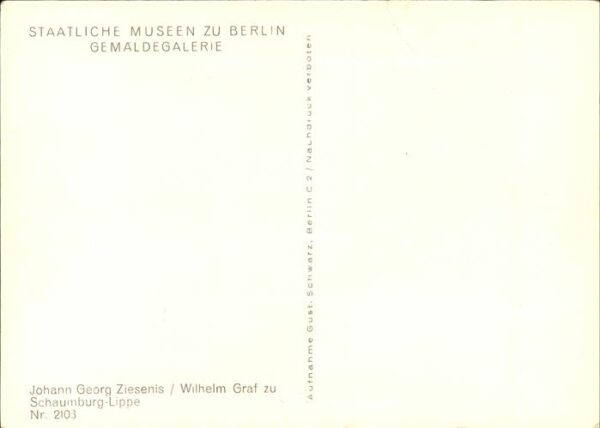 Kuenstlerkarte Johann Georg Ziesenis Wilhelm Graf zu S – Bild 2