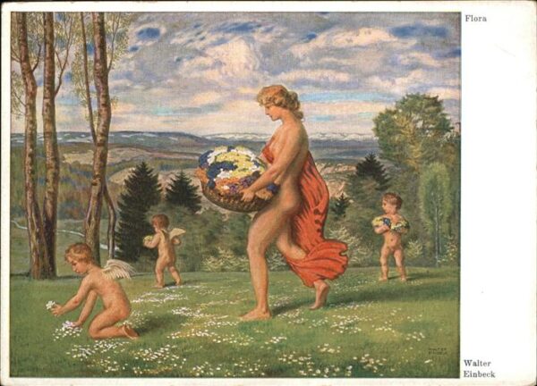 Kuenstlerkarte Walter Einbeck Flora Engel