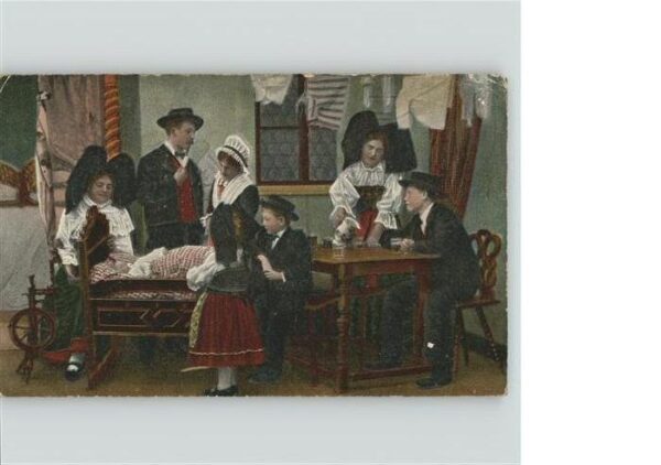 Trachten Familie Spinnrad