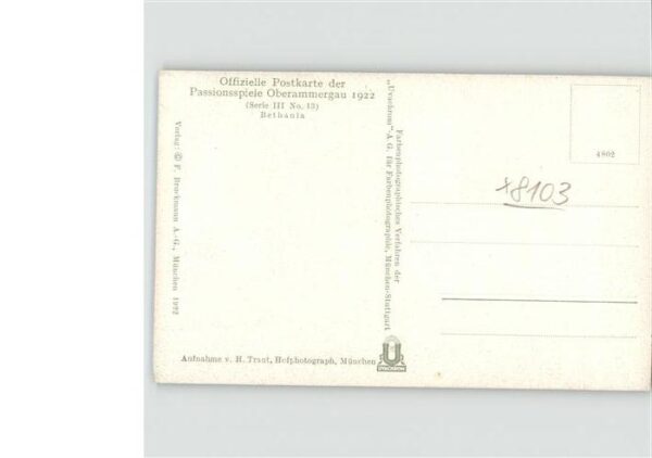 Passionsspiele Oberammergau Bethania Serie III No 13 – Bild 2