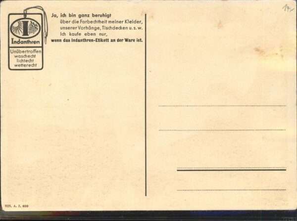 Werbung Wäsche Indanthren Etikett – Bild 2