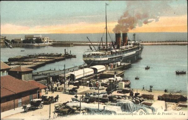 Alger Algerien Dampfschiff Kutsche