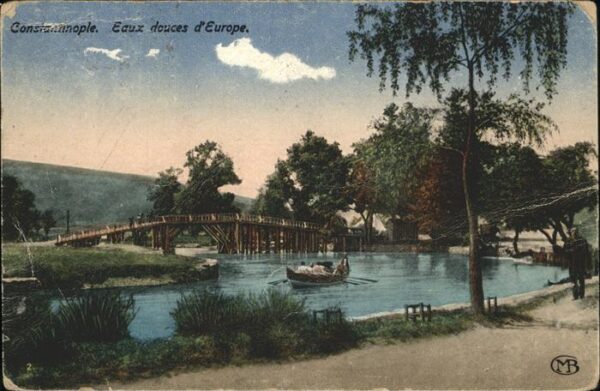 Constantinople Eaux douces Europe Brücke Boot