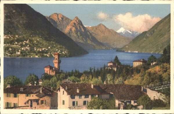 Lago di Lugano TI Sfondo di Porlezza