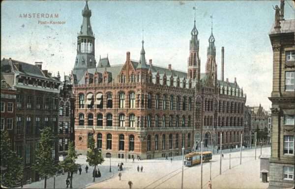 Amsterdam Niederlande Post Kantoor Strassenbahn