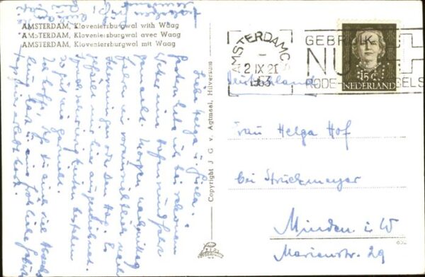 Amsterdam Niederlande Kloveniersburgwal met Waag – Bild 2