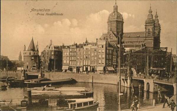 Amsterdam Niederlande Prins Hendrikkade Schiff Brücke