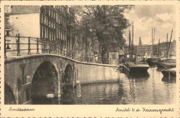 Amsterdam Niederlande Amstel Keizersgracht Schiff
