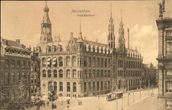 Amsterdam Niederlande Post Kantoor Strassenbahn