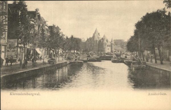 Amsterdam Niederlande Kloveniersburgwal Schiff
