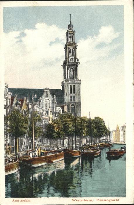 Amsterdam Niederlande Prinsengracht Schiff