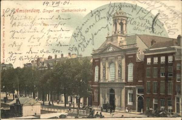 Amsterdam Niederlande Singel Catharinakerk Kutsche