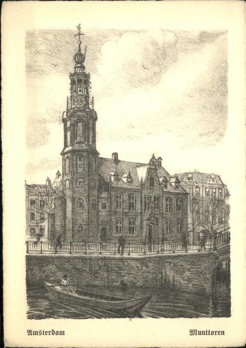 Amsterdam Niederlande Munttoren Künstler Louis Landre