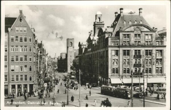 Amsterdam Niederlande Damrak Beurs Strassenbahn