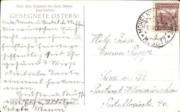 Kuenstlerkarte Jose Fridrich Frau Hund – Bild 2