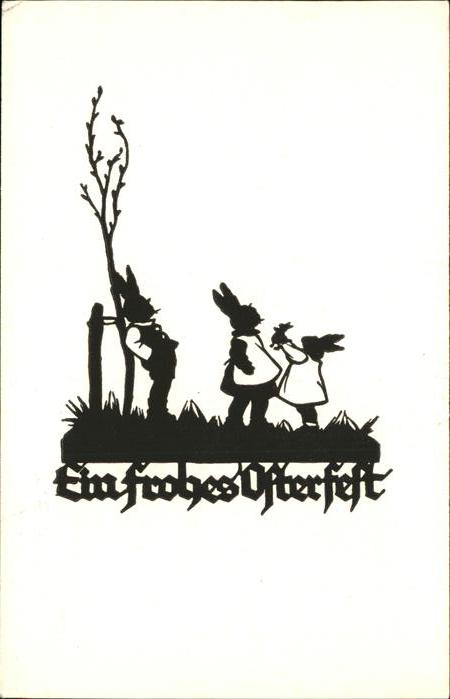 Scherenschnitt Schattenbildkarte Ostern