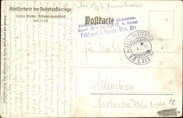 Kuenstlerkarte Carlos Grethe Rettungsmannschaft Serie – Bild 2