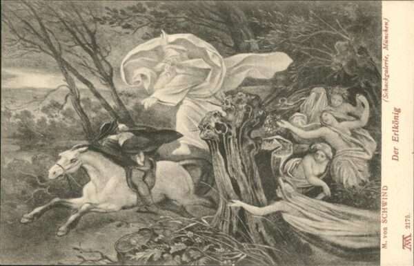 Kuenstlerkarte M von Schwind der Erlkönig